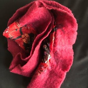 Handmade felt and silk scarf